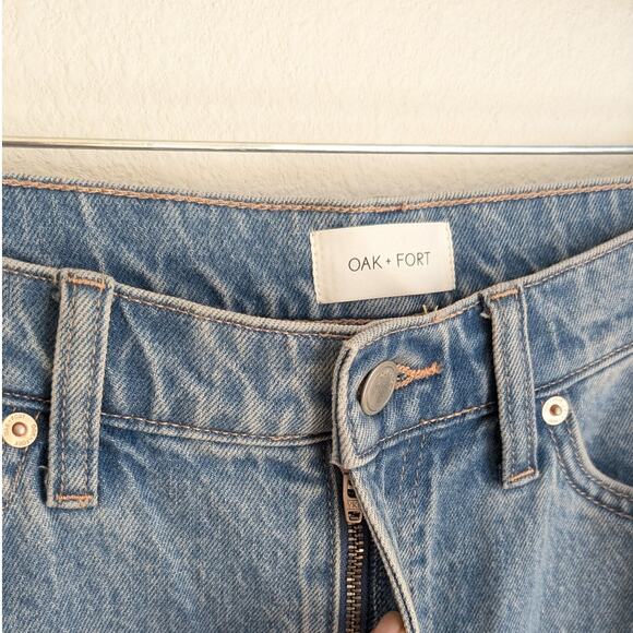 Oak + Fort Blue Denim High-rise Straight Leg Jeans, size 27 - Picture 3 of 8
